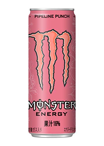 -/355ミリリットル (x 24)/-・PatternName:モンスター パイプラインパンチ 355ml ×24本・パッケージ個数:1・商品サイズ(高さx奥行x幅):17cm×24cm×36cm・内容量:355ml ×24本商品紹介 ハワイで人気のパッションフルーツ、オレンジ、グァバにエナジーブレンドをミックス。 パイプライン登場! 2015年に米国で限定発売され、またたく間に全米に広がった魅力的なモンスター。 ■飲みやすいトロピカルフルーツフレーバー (パッションフルーツ・オレンジ・グァバ) ■独自のエナジーブレンド(ガラナ、L-アルギニン、高麗人参、L-カルニチンなど) ■カフェイン40mg/100ml配合 原材料・成分 果実(りんご、オレンジ、グァバ、パインアップル、パッションフルーツ)、砂糖類(砂糖、ぶどう糖)、高麗人参根エキス、L-カルニチンL-酒石酸塩、植物油、塩化Na、ガラナ種子エキス/炭酸、クエン酸、香料、保存料(安息香酸Na)、L-アルギニン、クエン酸Na、カフェイン、甘味料(スクラロース)、ナイアシン、イノシトール、ビタミンB6、ビタミンB2、着色料(β-カロテン)、ビタミンB12 ご注意（免責）＞必ずお読みください 土日・祝日・夏季休暇・年末年始の出荷はお休みとなっております。