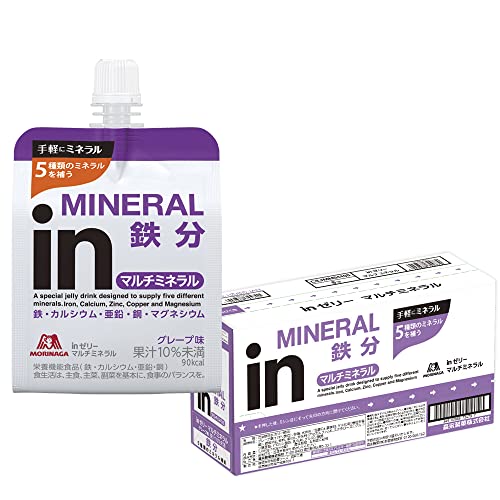 Rakuten - 森永製菓 inゼリー マルチミネラル 180g ×6個 グレープ味 10秒チャージ 栄養機能食品(鉄・カルシウム・亜鉛・銅) 鉄分 朝食 送料無料