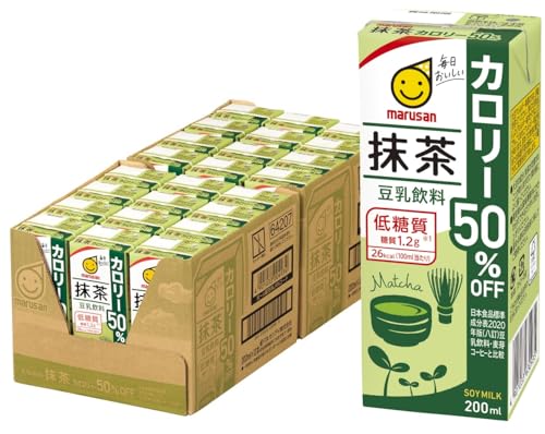 -/200ミリリットル (x 24)/-・FlavorName:抹茶Size:200ミリリットル (x 24)・パッケージ個数:1・内容量:200ml×24本・カロリー:51kcal・原材料:大豆(カナダまたはアメリカ)(遺伝子組換えでない)、抹茶、発酵調味液、食塩、寒天、酵母エキスパウダー、香料、安定剤(ジェラン)、甘味料(アセスルファムカリウム、スクラロース)・商品サイズ(高さx奥行x幅):120.0mm×155.0mm×330.0mm商品紹介 標準的な豆乳飲料(日本食品標準成分表2010豆乳飲料麦芽コーヒー)と比較し、カロリーを50%オフしました。香り高く味わい深い西尾の抹茶を使用しています。西尾の抹茶は、石臼により丁寧に挽き上げられた、キメ細かい上質さが特徴です。カロリーオフの豆乳飲料は、フレーバーにより大豆感が強くなく、既存のユーザー層以外の新たなユーザー層の方にもお試しいただける商品です。ダイエット等、健康への意識の高いお客様の支持も高く得られています。・ご注意（免責）＞必ずお読みください 直射日光や高温多湿をさけて保存してください。