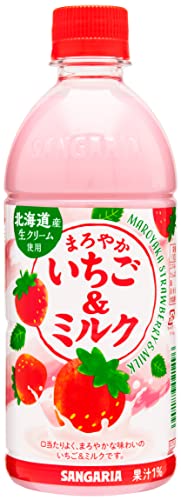 可可亚（不含酒精饮料） - サンガリア まろやかいちご&ミルク 500ml ×24本 送料無料