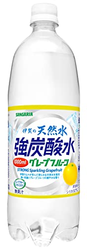 無色/1リットル (x 12)/-・FlavorName:グレープフルーツSize:1リットル (x 12)・パッケージ個数:1・【原材料】水(鉱水)、グレープフルーツエキス(国内製造)/炭酸、香料・シリカ5mg/100mlあたり・鈴鹿山脈系の大地に磨かれた天然水・グレープフルーツエキス使用商品紹介 伊賀の山々に磨かれた天然水を使った刺激の強い強炭酸水。グレープフルーツエキスを使用したグレープフルーツフレーバー。 強い刺激とクリアな爽快感をお楽しみいただける強炭酸水です。 原材料・成分 水(鉱水)、グレープフルーツエキス(国内製造)/炭酸、香料