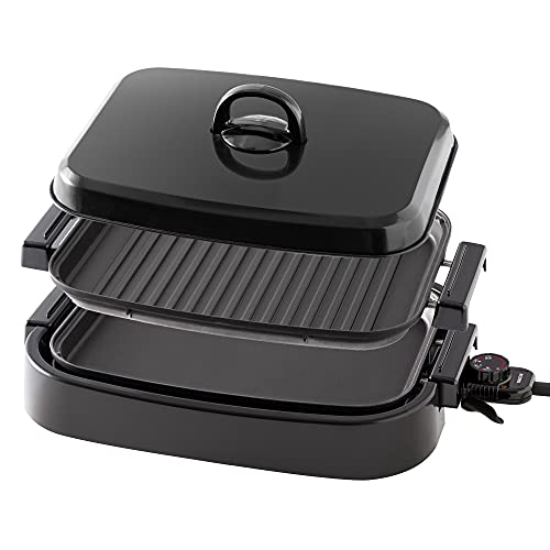 2)平面/焼肉プレートブラック/-/EDH-W1300(B)・パッケージ個数:1・【2WAYで楽しむホットプレート】広々スペースのワイドサイズ平面プレート・焼き肉に最適な波型プレートで料理の幅が広がる。・【ハイパワー火力】1300Wのハイパワーでしっかり焼く。温度調節はダイヤル式で保温(約80℃)~強(約230℃)まで自由に設定が可能。・【簡単お手入れ】各プレートは丸洗い可能。表面はフッ素加工されているので、こびりつきにくく、汚れても取れやすいので、簡単にお手入れできる。・【仕様】本体サイズ:幅42.5×奥行33×高さ17cm、本体重量(ふた含む):2.4kg(平面プレート時)/2.5kg(波型プレート時)・【仕様2】電源:AC100V(50/60Hz共用)、消費電力:1300W、電源コードの長さ:2.2m●平面プレート・波型プレートの2WAYで楽しめるホットプレート。 ●プレートの使い分けでお料理の幅が広がる。 ●平面プレート:お好み焼き、焼きそば、焼き餃子など。 ●波型プレート:ステーキ、炊き肉など。 ●保温~230℃まで自由に温度設定ができる、ダイヤル式のコントローラー式。 ●お手入れ簡単な着脱式プレート。 ●期間:お買い上げ日より1年間。(の範囲については、取扱説明書をご確認ください。（一般家庭用以外(業務用など)に使用された場合の故障及び損傷などは対象外となります）) ◆商品ページに掲載の取扱説明書について◆ 取扱説明書の内容は、製品の仕様変更等で予告なく変更される場合があります。そのため、本サービスで提供している取扱説明書の内容は、製品本体に同梱されている取扱説明書の内容と異なる場合があります。 安全上のご注意は、取扱説明書が制作された時点での法的基準や業界基準に応じた内容になっています。 ダウンロードされる取扱説明書（PDF）内に「書」が付属されている場合がございますが、正式な書としてはご使用になれません。 取扱説明書の著作権は、株式会社山善に帰属しており、許可無く取扱説明書の内容の全部、または一部を複製したり、改ざんすることはできません。お客様は、製品の使用のためにプリントアウト（印刷）することができます。