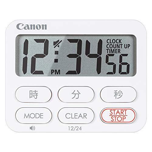 Canon クロックタイマー キッチンタイマー 抗菌 マグネット 大型液晶 白 CT-50-WH ...
