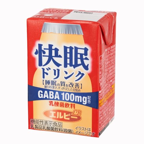 -/125ミリリットル (x 24)/-・FlavorName:乳酸菌飲料・原材料:果糖ぶどう糖液糖（国内製造）、乳製品、砂糖、還元麦芽糖水飴、GABA／酸味料、安定剤（ペクチン）、香料、カラメル色素、（一部に乳成分を含む）・商品サイズ(高さx奥行x幅):7.7cm×15.6cm×33.8cm商品紹介 ◆睡眠の質改善、ストレス緩和、疲労感の緩和に役立つ乳製品乳酸菌飲料（機能性表示食品）です。◆「3つの商品特徴」機能性関与成分GABA100mg 乳酸菌も手軽に摂取できて毎日健康的に続けられる 常温保存可能◆紙パックなので軽く外出時などの持ち運びにも便利で、飲み終わった後のゴミが少なく、行楽などにも最適です。落としても割れたりしないため、小さなお子様も安心してお飲みいただけます。◆常温保存ができるので、まとめてお買い上げいただけます。これを機に是非ともお買い求め下さい。 原材料・成分 【原材料】 果糖ぶどう糖液糖（国内製造）、乳製品、砂糖、還元麦芽糖水飴、GABA／酸味料、安定剤（ペクチン）、香料、カラメル色素、（一部に乳成分を含む）【栄養成分】(125mlあたり)エネルギー71kcal、たんぱく質1.8g、脂質0g、炭水化物16g、食塩相当量0.06g ※機能性関与成分GABA100mg【アレルゲン(28品目中)】乳成分 使用方法 常温保存してください