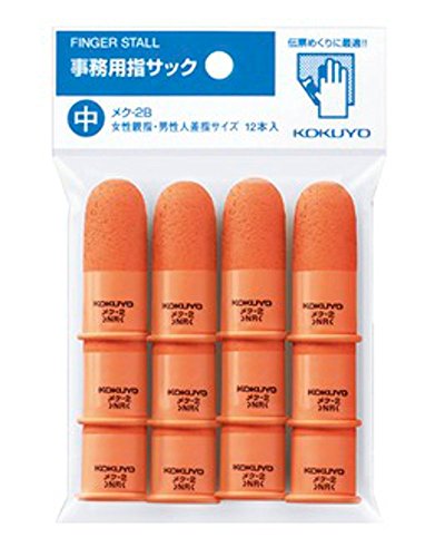 オレンジ/Pack of 1/メク-2B・Size:Pack of 1・パッケージ個数:1・【寸法】22×22×45mm・【入り数】 メク-2(中)12本・【材質】 天然ゴム商品紹介 ●(中)サイズの事務用指サックです。 ●指サック先端部分の滑り止め加工により、紙めくり効果に優れています。 ●特殊製法により耐老化性に優れ、ベタツキにくく清潔に使用できます。 ●指サックのツバ部分が外巻きですので、指への着け外しが簡単です。 原材料・成分 天然ゴム 安全警告 ●この製品は天然ゴムを使用しています。アレルギー反応などにより、体質によってはかゆみ・かぶれ・発疹などを起こすことがあります。異常を感じたら使用を中止し、医師に相談してください。●直射日光の当たる場所には長時間置かないでください。●乳幼児の手の届かない場所に保管してください。●指には適切なサイズでご使用ください。