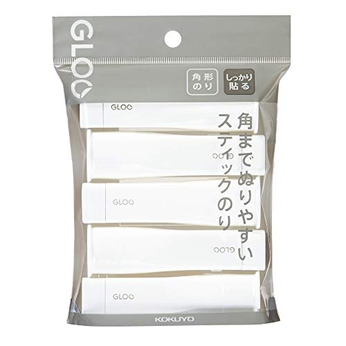 しっかり貼るタイプ白/Sサイズ/タ-G301-5P・Size:SサイズStyle:しっかり貼るタイプPatternName:5個パック・パッケージ個数:1・角まで塗りやすい四角いステイックのり、5本セット。「しっかり貼る」タイプ。・強く貼れて厚紙にも安心な「しっかり貼る」タイプ。・【サイズ(1本分)】 Sサイズ(直径27×高さ88mm)・【内容量(1本分)】 約10g 【のりの色】 白・【材質】 容器本体・エレベーター・ロゴカバー：R-PP商品紹介 ■■機能的で美しい。だから使いたくなる、作りたくなる、置いておきたくなる。「貼る」を変えるGLOOシリーズ。■■ 【GLOOシリーズとは】 「GLOO」は、「“貼る”ってこんなに変われる」をコンセプトに、「貼る」という行為を単なる作業ではなく、新しい価値を生む創造的な行為と位置づけ、使うたびに心地よく、そばに置きたくなるプロダクトを目指した、まったく新しいブランドです。 コクヨがこれまでに培ってきた接着・粘着技術に、デザイナー佐藤 オオキ氏が率いるデザインオフィス「nendo(ネンド)」によるデザインを加え、ユーザーが「貼る」という行為に感じているストレスや困りごとをひとつずつ丁寧に解決する高い機能性と、ミニマルでスタイリッシュな美しさを追求しました。 ●商品特徴 【角までぬりやすいスティックのり】 角までぬりやすい ・紙のカドまでしっかり塗るために、四角い形に作られたスティックのりです。 転がりにくい ・本体は円筒形ではなく四角いので、デスクから転がって落ちにくく、のりを送り出すツマミも握りやすくなりました。 開けやすく密封性の高い丸キャップ ・四角いのりに気密性を保つ丸キャップを組み合わせることで、のりの乾燥を防ぎます。 ・キャップの先端に大きめのフチを付けることで、360°開けやすい仕様にしました。 2種の接着タイプ ・「しっかり貼る」：強く貼れて、厚紙にも安心です。 ・「色が消える」：塗った場所がすぐにわかる色付きのり。塗った後は色が消え、きれいに仕上がります。 ●佐藤オオキ氏プロフィール デザインオフィスnendo代表。 1977年カナダ生まれ。2002年早稲田大学大学院建築学専攻修了。 Newsweek誌「世界が尊敬する100人」に選出され、代表的な作品はニューヨーク近代美術館(米)、ポンピドゥーセンター(仏)など世界中の美術館に収蔵されている。 これまで出演したテレビ番組は、「プロフェッショナル 仕事の流儀」(NHK)、「アナザースカイ」(日本テレビ系)など。 主な著書に「佐藤オオキのボツ本」(日経BP社)、「コップってなんだっけ？」(ダイヤモンド社)がある。 商品仕様 ●タイプ/スティックのり(しっかり貼るタイプ)・Sサイズの5個セット ●単品サイズ/Sサイズ(Φ27×H88mm) ●内容量(1本分)/約10g ●のりの色/白 ●材質/容器本体・エレベーター・ロゴカバー：R-PP ●エコマーク取得商品。 原材料・成分 容器本体・エレベーター・ロゴカバー:再生PP