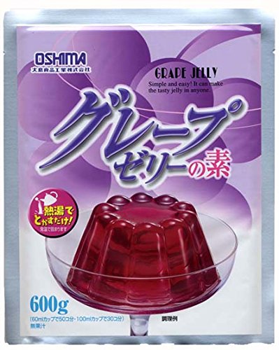 グレープ-/600g×1袋/2144・パッケージ個数:1・内容量:600g・カロリー:393Kcal・原材料:砂糖、ぶどう糖、食塩、ゲル化剤(増粘多糖類)、酸味料、香料、着色料(ブドウ)・商品サイズ(高さx奥行x幅):220mmx30mmx180mm商品紹介 熱湯(90℃以上)3リットルに溶かし固めるだけでおいしいゼリーが簡単に作れます。お得な業務用サイズです。(出来上がり量:60mlカップで約50個分) 固める素の主成分は海藻抽出物を使用(ゼラチン不使用) 常温でも固まりますが、冷蔵庫で冷やしていただくと一層おいしくお召しあがりいただけます。 人気のグレープゼリー(無果汁) 原材料・成分 砂糖、ぶどう糖、食塩、ゲル化剤(増粘多糖類)、酸味料、香料、着色料(ブドウ)