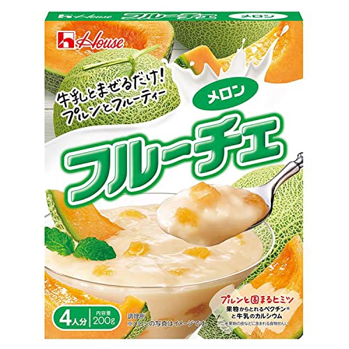 -/200グラム (x 5)/-・パッケージ個数:5・内容量:200g×5個・賞味期間:製造後1年1ヵ月(未開封)・メロン果肉が入ったフルーティーなおいしさです。・添加物の甘味料(ソルビトール)不使用。・ブランド: フルーチェ商品紹介 牛乳とまぜるだけで作ることができる果肉入りの液体ベースのデザートの素なので、健康的なフルーツ果肉入りのデザートを簡単に家庭で楽しむ事ができます。 1牛乳と混ぜるだけで簡単に作れます。2メロン果肉が入った豊潤でフルーティーなおいしさです。3ぷるぷるとした他にない食感です。4甘すぎない後味のスッキリとしたおいしさです。 原材料・成分 メロン、砂糖、果糖ぶどう糖液糖、砂糖調製品、果糖、りんご濃縮果汁、ゲル化剤(ペクチン)、pH調整剤、甘味料(ソルビトール)、香料、パプリカ色素