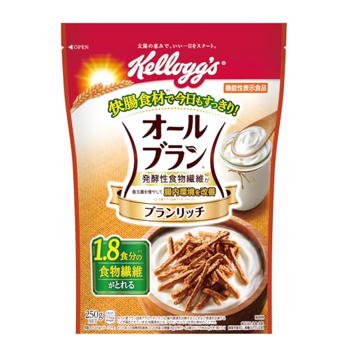 ケロッグ オールブラン ブランリッチ 250g ×6袋 小麦ふすま シリアル 腸活 発酵性 食物繊維 送料無料