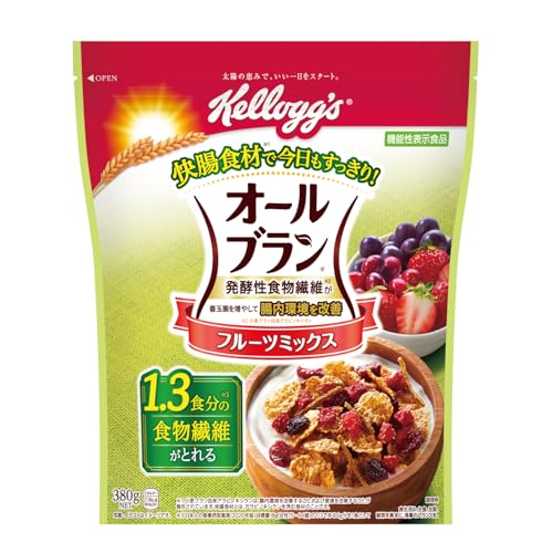 緑/6-Pack (2280 g)/-・Size:6-Pack (2280 g)PatternName:セット・1食分(60g)当たりエネルギー・・・219kcal たんぱく質・・・4.7g 脂質・・・1.5g 炭水化物・・・50.9g 食塩相当量・・・0.7g 糖質・・・42.5g 食物繊維・・・8.4g 鉄・・・6.7mg ビタミンA・・・219mμg ビタミンB1・・・0.56mg ビタミンB2・・・0.68mg ビタミンC・・・45mg ビタミンD・・・1.3μg ナイアシン・・・7.1mg 葉機能性関与成分 小麦ブラン由来アラビノキシラン・・・2.1g・色: 緑・パッケージ重量: 2.66 kg・サイズ: 380g×6袋商品紹介 食物繊維たっぷりの小麦ブランのシリアルです。ざくざく食感の食べやすいフレークに発酵性食物繊維を豊富に含むファイバースティックをプラス。3種のドライフルーツ入り。 1食(60g)で1.3食分(8.4g)*の食物繊維がとれます。 発酵性食物繊維*(*小麦ブラン由来アラビノキシラン)が、善玉菌を増やし、腸内環境を改善します。 機能性表示食品:G284 機能性関与成分:小麦ブラン由来アラビノキシラン 2.1g/60gあたり *日本人の食事摂取基準(2020年版)目標量18g(女性15〜64歳)の1/3である6gを1食として 原材料・成分 精米(アメリカ、タイ)、全粒小麦、砂糖、小麦ブラン、ドライフルーツ(クランベリー、砂糖、レーズン、イチゴ、植物油脂)、ファイバースティック(小麦ブラン、砂糖、麦芽エキス、食塩)、ぶどう糖果糖液糖、水溶性食物繊維、麦芽エキス、食塩、糖蜜/グリセリン、香料、加工デンプン、ビタミンC、鉄、ナイアシン、ビタミンB2、ビタミンB1、ビタミンA、ビタミンD