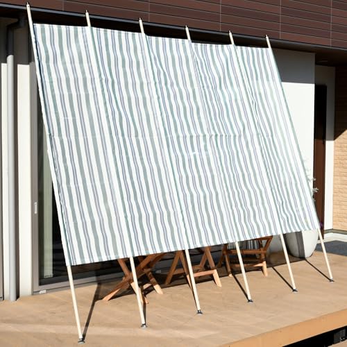 単品グリーン/3×2.65m/Y-2030T(GR)・Color:グリーンSize:3×2.65mStyle:単品・パッケージ個数:1・製品型番:Y-2030T(GR)・梱包サイズ:159 x 20.8 x 8.8cm・色:グリーン・商品の重量:7.6kgより ●組立品 ●組立時間：約20〜30分 ●ベランダに簡単設置で日差しをやわらげる ●張地は耐久性のあるテスリン素材を採用 ●日よけはもちろん目隠しとしても利用可能 ●内部から外部への見通しは良く圧迫感無い ●クーラー等との併用で省エネ効果もある ●立て掛け時に角度調節可能アジャスター付 安全警告 この製品は、正しく組み立てずに使用すると、転倒や怪我の危険があります。組み立てには約20-30分かかります。組み立てに際しては、製品に同梱の説明書に従ってください。
