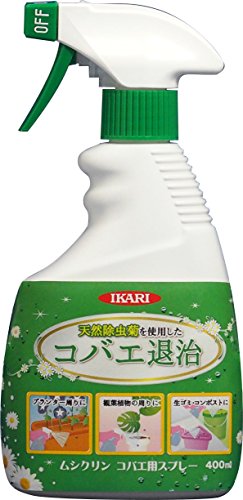 -/400ml/044229・Size:400ml・パッケージ個数:1・有効成分: 天然防虫菊エキスを使用した安全性の高い殺虫剤です・梱包サイズ: 20.5cm×6.0cm×10.0cm のコンパクトな設計で保管に便利です・使用場所: 室内外のゴミ箱、プランター、観葉植物、生ごみ、コンポスト周辺で使用可能です・内容量: 400mlの大容量スプレータイプでコバエを素早く駆除します商品紹介 ・天然防虫菊エキスを有効成分とした水性の殺虫剤。 屋内外のゴミ箱やプランター周辺を飛ぶコバエを素早く駆除します。 原材料・成分 除虫菊エキス(ピレトリン) 使用方法 この製品は虫類駆除に使用します。スプレーとして使用し、ペットや子供のいる場所で使用しないでください。スプレーの使用時は、吸い込みを避けてください。 安全警告 この製品は有害物質です。使用、取り扱い、保存時の注意事項を厳密に守ってください。ペットや子供のいる場所で使用しないでください。スプレーの使用時は、吸い込みを避けてください。 ご注意（免責）＞必ずお読みください 【ご注意ください！】配送途中で多少の凹みなどできてしまう場合もありますのであらかじめご了承のうえお買い求めくださいますようお願いいたします。
