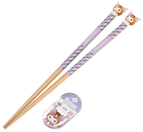 スケーター(Skater) マスコット付 箸 箸置き セット 木製箸 21cm サンリオ クロミ 午 AND45AH-A 送料無料