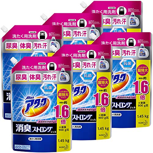 【ケース販売】アタック消臭ストロングジェル 詰め替え 1450g×6個 送料無料