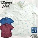 かりゆしウェア サンゴ小柄 ボタンダウン | レディース 半袖 半袖シャツ アロハシャツ かりゆし シャツ カジュアルシャツ 襟 襟付き 柄 柄シャツ リゾート 沖縄 お土産 結婚式 MANGO PLUS マンゴ プラス