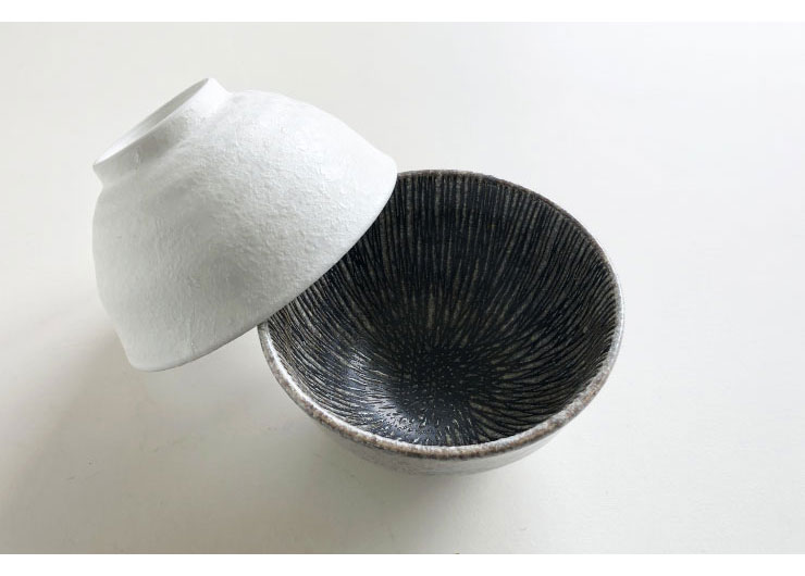 【Kizami きざみ】ご飯茶碗 Gray White /　白 グレー ホワイト モノトーン 茶わん ...