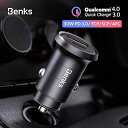 BENKS社製 車用 カーチャージャー シガー対応 充電器 2ポート (内1ポートはUSB-C)最新規格のUSB PD 3.0 (iPhone, Macbookなど)対応 Quick Charge 4.0 (サムソン、Huwaiなど)(2)