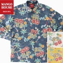 かりゆしウェア メンズ 結婚式 ゴルフ 沖縄 かりゆし シャツ アロハ アロハシャツ ボタンダウン MANGO HOUSE マンゴハウス 国産 リゾート お揃い ペア 長袖シャツ おきなわラッキージャンプ！ 236046