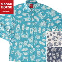かりゆしウェア メンズ 結婚式 ゴルフ 沖縄 かりゆし シャツ アロハ アロハシャツ ボタンダウン MANGO HOUSE マンゴハウス 国産 リゾート お揃い ペア 長袖シャツ 島草履
