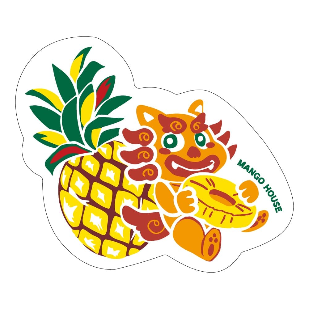 デザインステッカー シール OKINAWA 沖縄 オリジナル マーク ステッカー キャリーバック キャリーケース 雑貨 スケボー ヘルメット バイク キックボード バイク スーツケース タブレット パソコン スマホ スマートフォン mangohouse かりゆし シーサーパイナップル