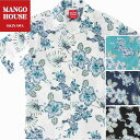 かりゆしウェア メンズ 結婚式 ゴルフ 沖縄 かりゆし シャツ アロハ アロハシャツ 開襟 オープンカラー MANGO HOUSE マンゴハウス 国産 リゾート お揃い ペア 251173 スプラッシュシーサー