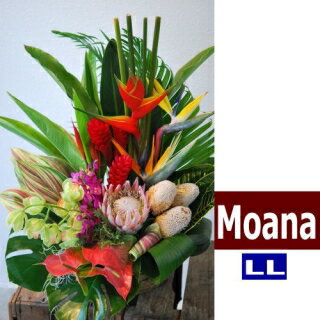 バスケット（フラワーアレンジメント） ハワイアンバスケットフラワーアレンジ　Hawaiian Basket Flower "Moana"LL