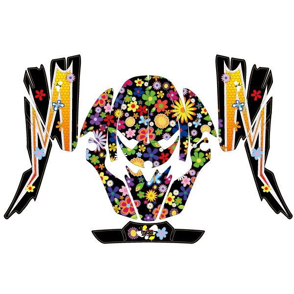 VFX-W ヘルメット デカール ポップな花柄/S/M/L カラフル ステッカー 傷防止 かわいい オフロード ショウエイ SHOEI モトクロス