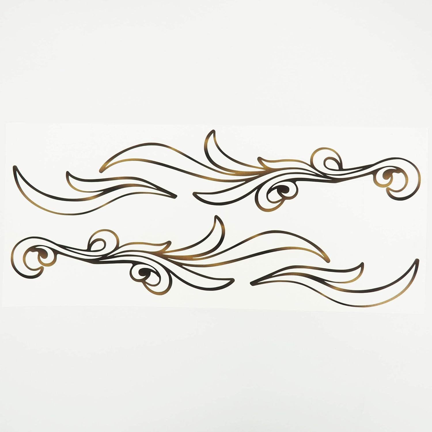 金黒 フレアトライバル ステッカー 左右セット ファイヤーパターン タンク カウル リアガラス フレア ..