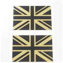 イギリス国旗 ステッカー 15cm 2枚セット かっこいい メタリックデカール ユニオンジャック 屋外対応 汎用 ゴールド その1