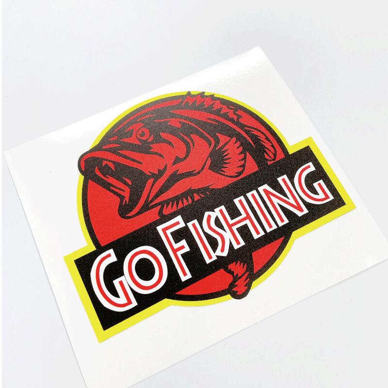 乐天商城 - 釣り ステッカー GO FISHING 10cm 車 おもしろ パロディ釣り好きステッカー バス釣り 自己主張 カーステッカー キャンプ アウトドア