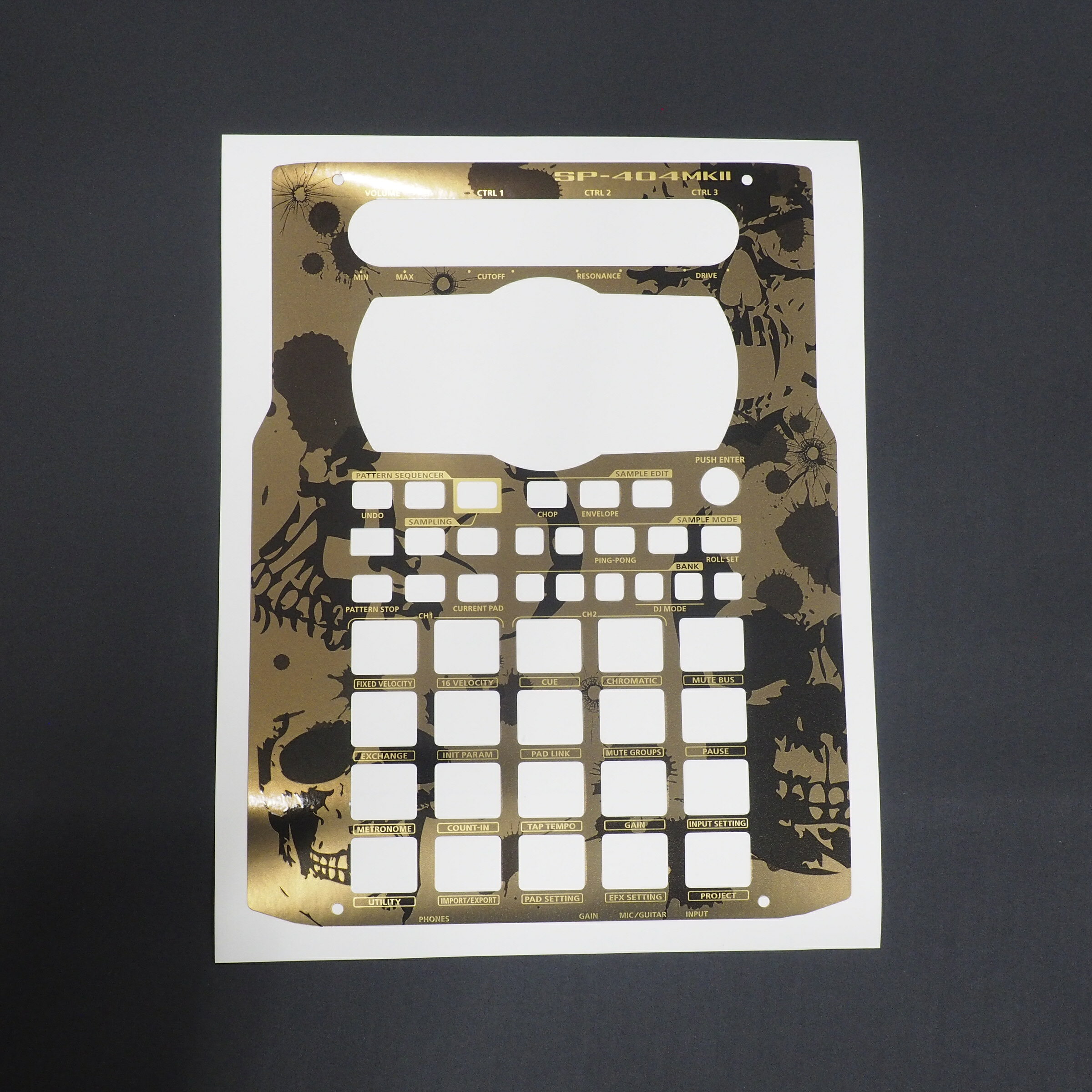 ローランド SP-404MK2 カスタムスキン【マットゴールドスカル】 骸骨 サンプラー スキンシール ステッカー Roland SP404mk2 SP404SX SP404 Roland SP-404SX SP-404 楽器 音響 音楽 ステッカー カバーの商品画像 3
