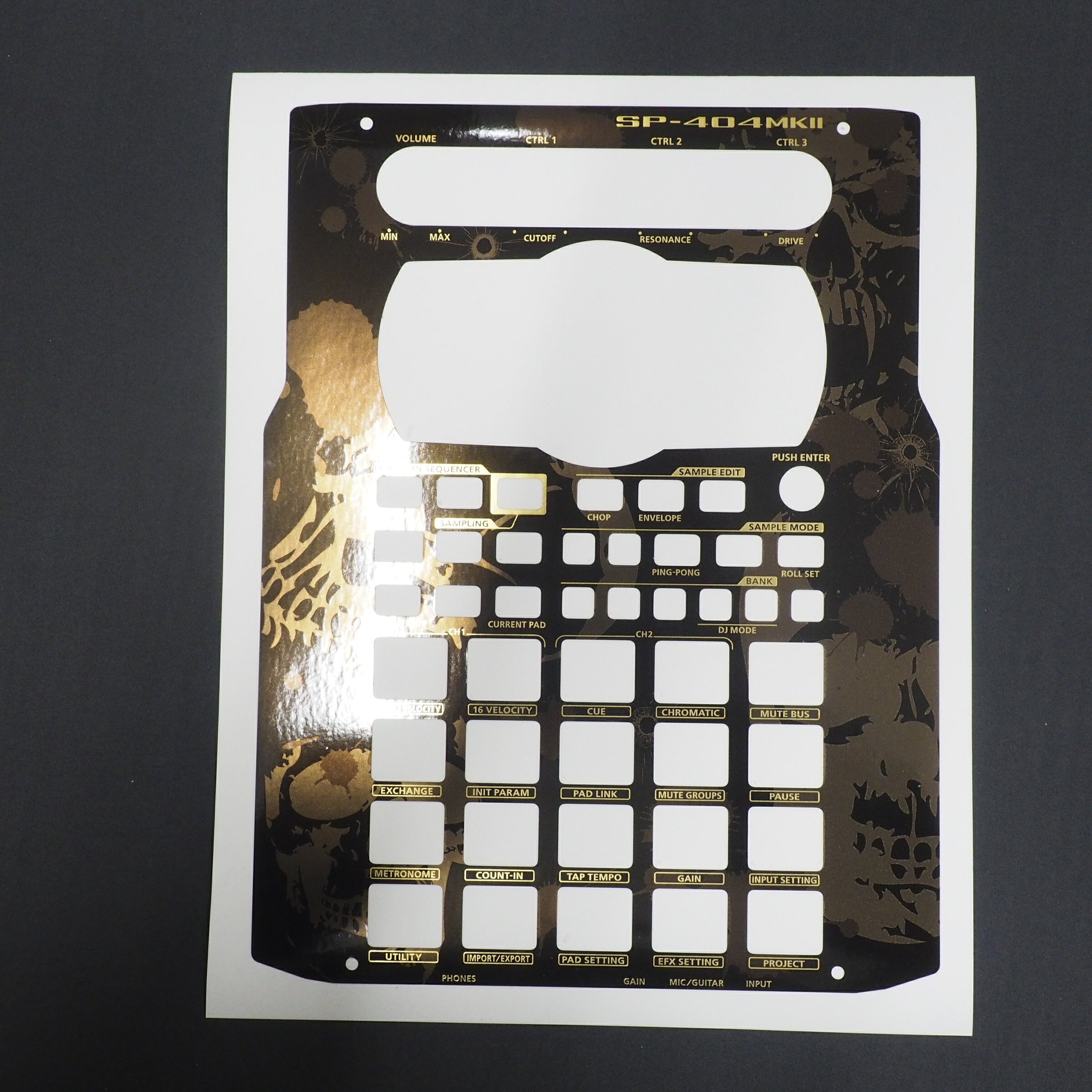 ローランド SP-404MK2 カスタムスキン【マットゴールドスカル】 骸骨 サンプラー スキンシール ステッカー Roland SP404mk2 SP404SX SP404 Roland SP-404SX SP-404 楽器 音響 音楽 ステッカー カバーの商品画像 2