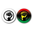 缶バッチ 44mm ブラックフィスト BlackFist ブラックパワー 黒い拳 握りこぶし こぶし 黒い手袋 モッズ 象徴 ワンポイント
