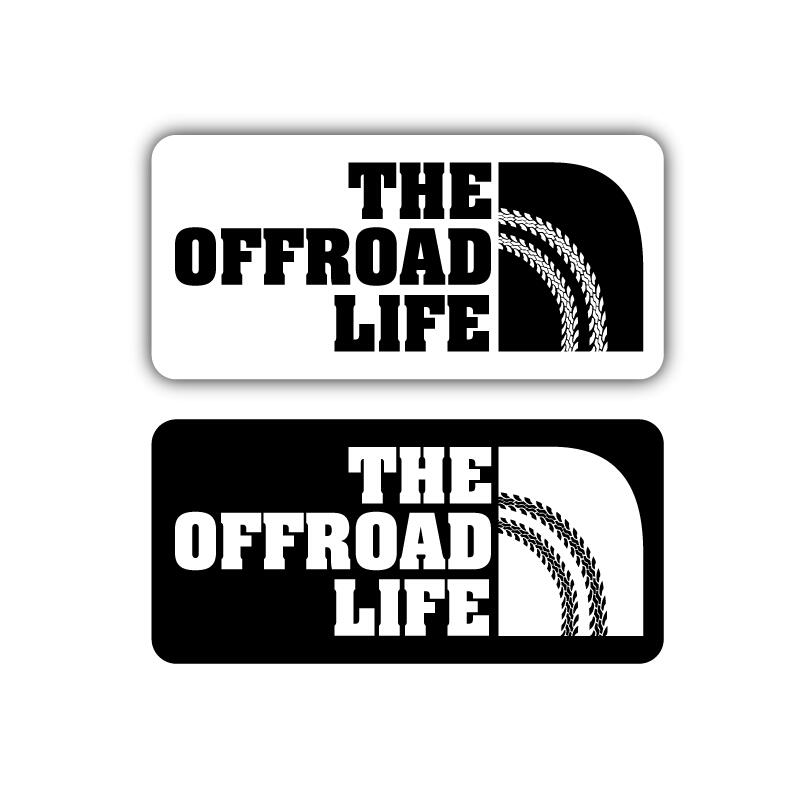 (反射) THE OFF ROAD LIFEステッカー 1枚 10cm AWD 四駆 4WD モトクロス オフロード オフ車 クロカン ジムニー ハイラックス ドレスアップ ワンポイント