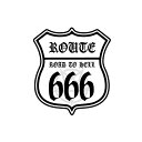 ROUTE666ステッカー 悪魔仕様 (白) 1枚 7cm 数字変更不可 バイク 車 アメリカン ハーレー 汎用 ワンポイント DEVIL SATAN ギター ヘルメット 防水