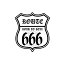 ROUTE666ステッカー 悪魔仕様 (白) 1枚 7cm 数字変更不可 バイク 車 アメリカン ハーレー 汎用 ワンポイント DEVIL SATAN ギター ヘルメット 防水