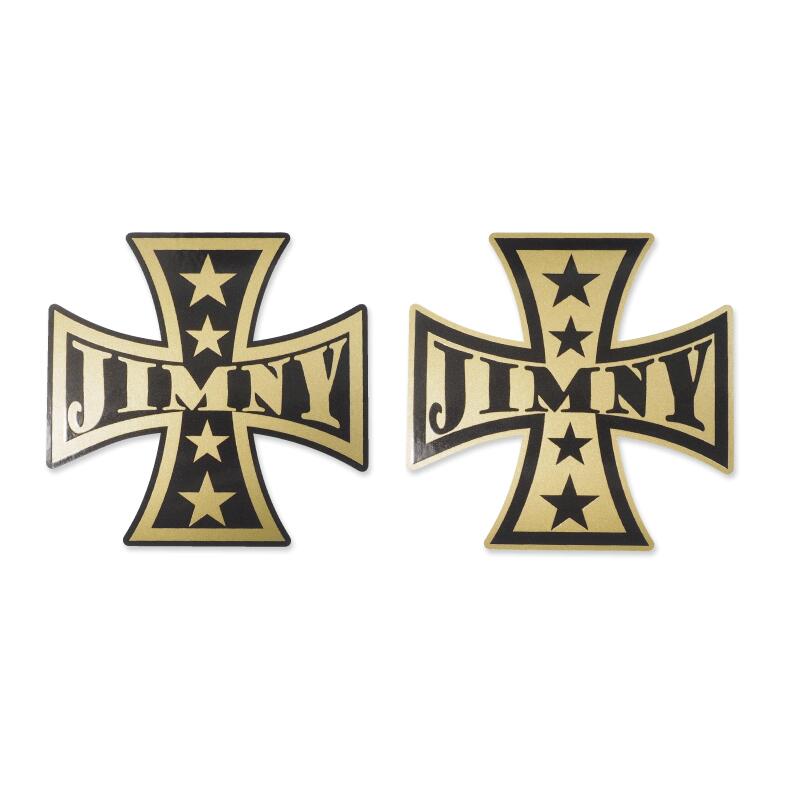 （ゴールド）ジムニー ステッカー アイアンクロス 金 8cm 1枚 四駆 ステッカーチューン スズキ おしゃれ JIMNY アメリカン シール ワンポイント ジムニーシエラ オフロード オフ車 4WD 十字架