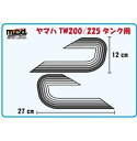 ヤマハ TW200/225 タンクデカール 5本ライン グラデーション 黒ベース/グレー系 YAMAHA カスタム バイク 左右セット おしゃれ 初心者 簡単 シルバー お手軽 gold 防水 イメチェン バイク用品 バイクグッズ bike(4)