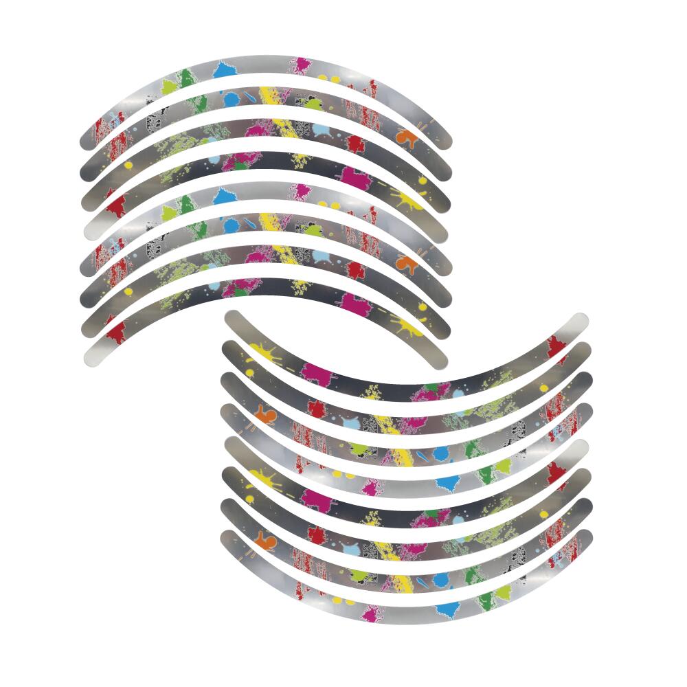 ホイールの保護に【マットミラー】太さ16mm インクスプラッシュ リムステッカー リムライン 17インチ ..