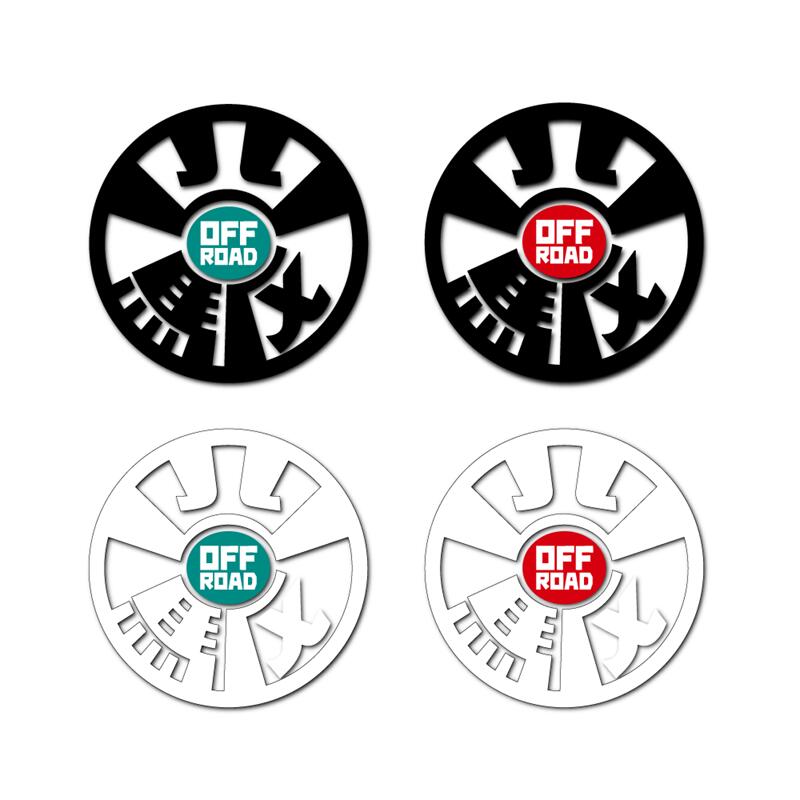 (透明) 四駆ステッカー 丸型 ((オフロード)) 4WD 四輪駆動 オフ車 オフロード ワンポイント かっこいい ポップ ステッカーチューン ドレスアップ デカール シール コレクション 耐水 対候 デカール ジムニー シエラ ジープ パジェロミニ 四輪駆動