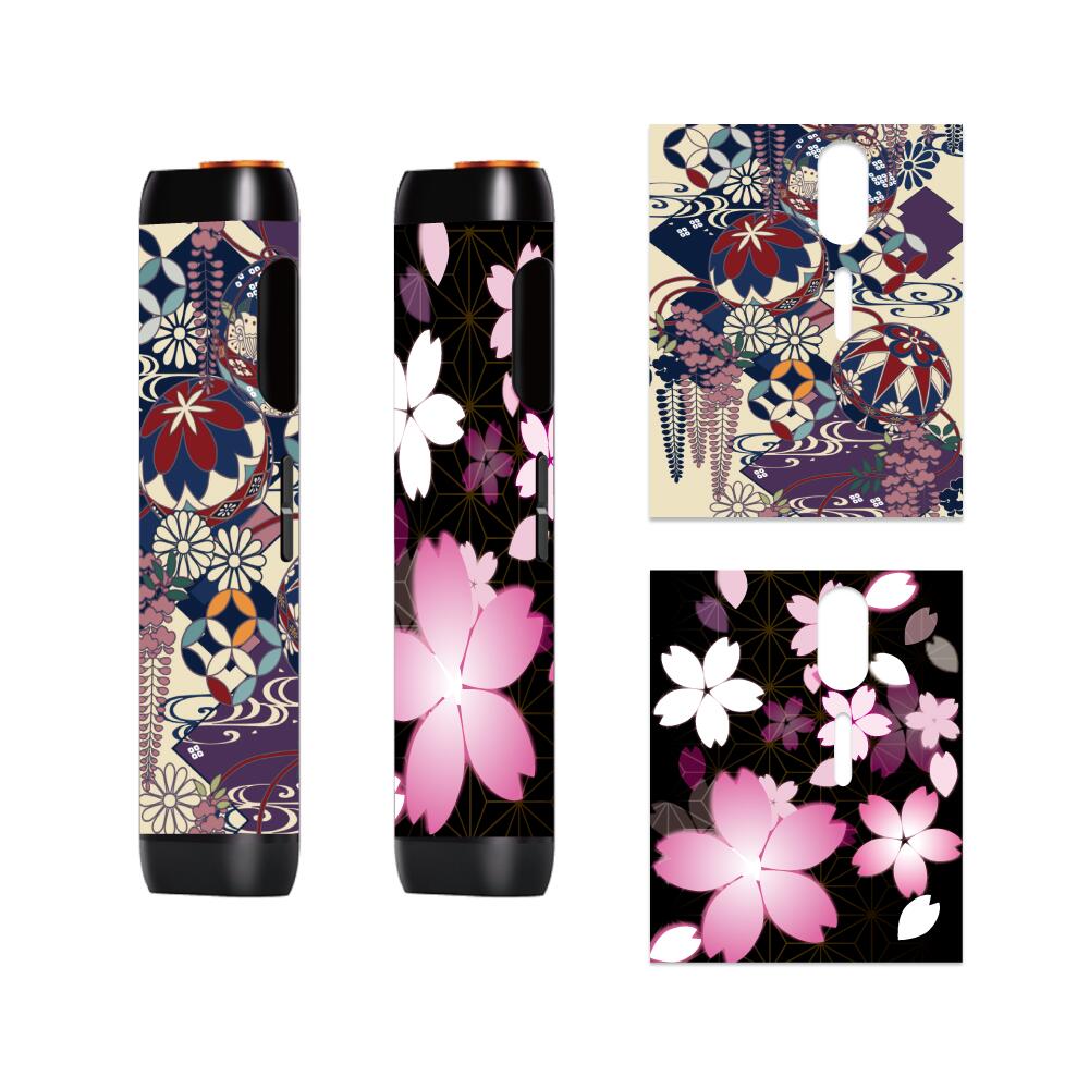 グロー ヒーロ glo hilo カスタムスキン カスタムステッカー 藤紫 桜 全面 電子タバコ 加熱式 喫煙グッズ 煙草 着せ替え スキンシール おしゃれ オリジナル デコレーション 自作 かわいい 和風 和柄