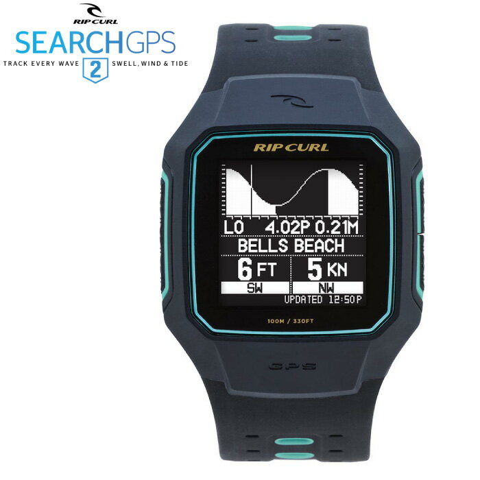 【9/30まで！PT20倍中】RIP CURL リップカール 腕時計 SearchGPS2 サーチGPS2 / MINT ブラック/ミント タイドグラフ付きサーフウォッチ デジタル時計 サーフィン 時計 便利グッズ メンズ レディース ユニセックス プレゼント 【あす楽対応】