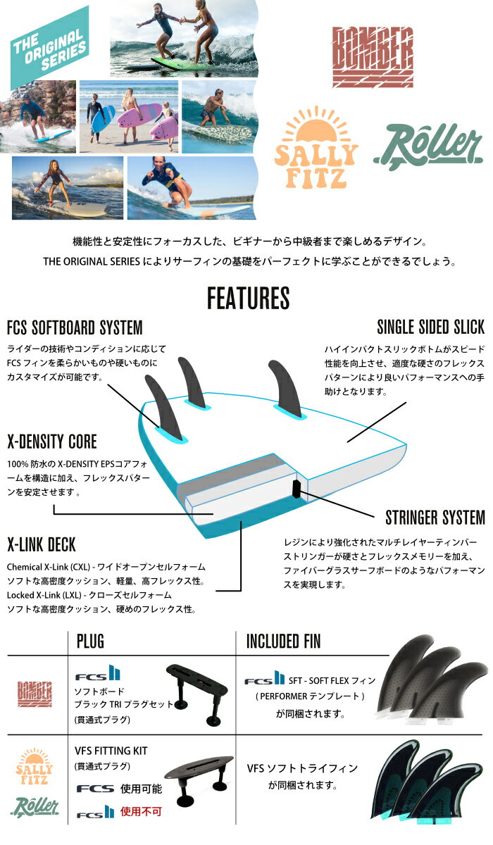 ソフトボード サーフィン ソフテック Softech ROLLER 6’0” ローラー ショートボード ミッドレングス ファンボード トライフィン サーフボード 小波用 3