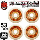 SPITFIRE スピットファイヤー ウィール スケートボード パーツ FORMULA FOUR (F4) O.G CLASSIC 99DURO 53mm 4個1セット(オレンジ) スケボー 部品 タイヤ