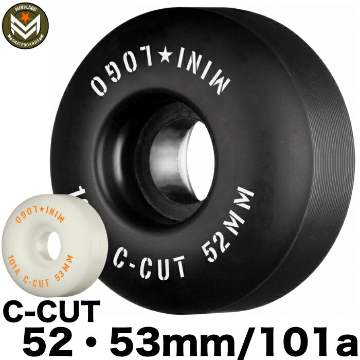 ハードウィール スケートボード スケボー MINI LOGO ミニ ロゴ ウィール C-CUT BLACK 4個1セット 52mm 53mm 101a タイヤ ハードウィール パーツ 1