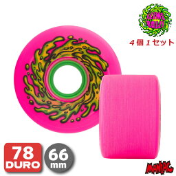 スケボー ソフトウィール ウィール SANTACRUZ サンタクルーズ SLIM BALLS スライムボールズ OG SLIME PINK スケートボード 66mm 78a 4個1セット スライムボールズ タイヤ sk8 skateboard パーツ ソフトウイール クルーザー用ウィール 街乗り 【あす楽対応】