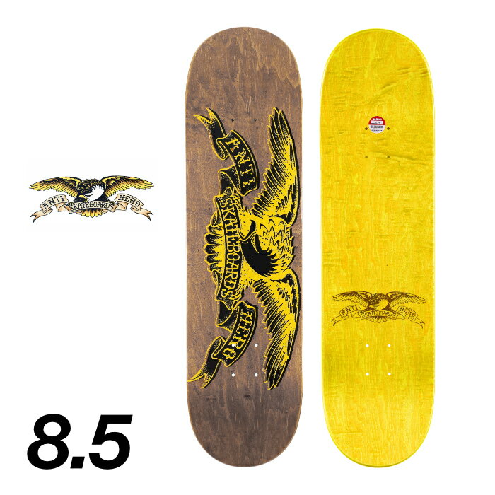 スケボー デッキ 8.5 単品 スケートボード アンチヒーロー ANTIHERO TEAM MIS-REGISTERED EAGLE INVERSE EDITION 8.5インチ アンタイヒーロー SK8 SKATEBOARD 板 ストリート トリック 大人用