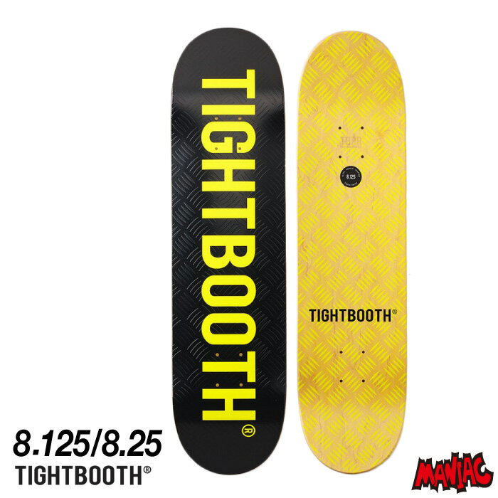 スケボー デッキ スケートボード TIGHT BOOTH タイトブース LOGO BLACK/SAFETY YELLOW 8.125 8.25 SK8 SKATEBOARD 板 ストリート トリック 大人用 2023 SUMMER COLLECTION