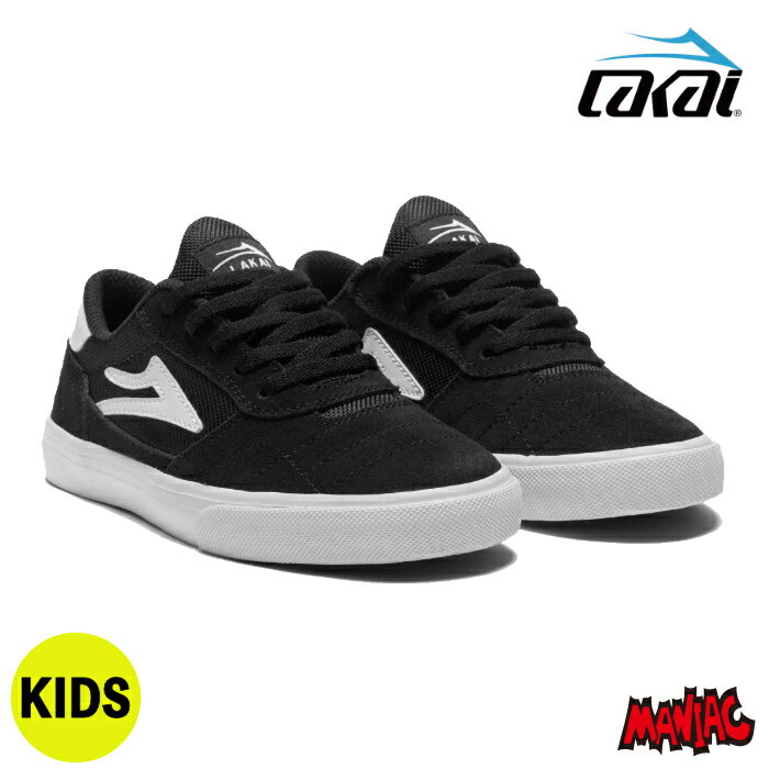 【日祝も発送】LAKAI ラカイ スニーカー CAMBRIDGE KIDS BLACK/WHITE SUEDE ケンブリッジ メンズスニーカー スケートシューズ スケシュー 靴 子供 スケーター スケート
