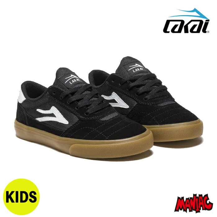 【日祝も発送】LAKAI ラカイ スニーカー CAMBRIDGE KIDS BLACK/GUM SUEDE ケンブリッジ メンズスニーカー スケートシューズ スケシュー 靴 子供 スケーター スケート